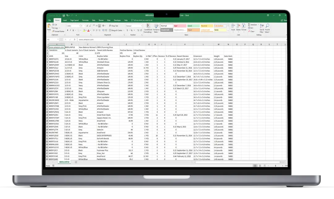 Descarga sencilla de datos de variación.