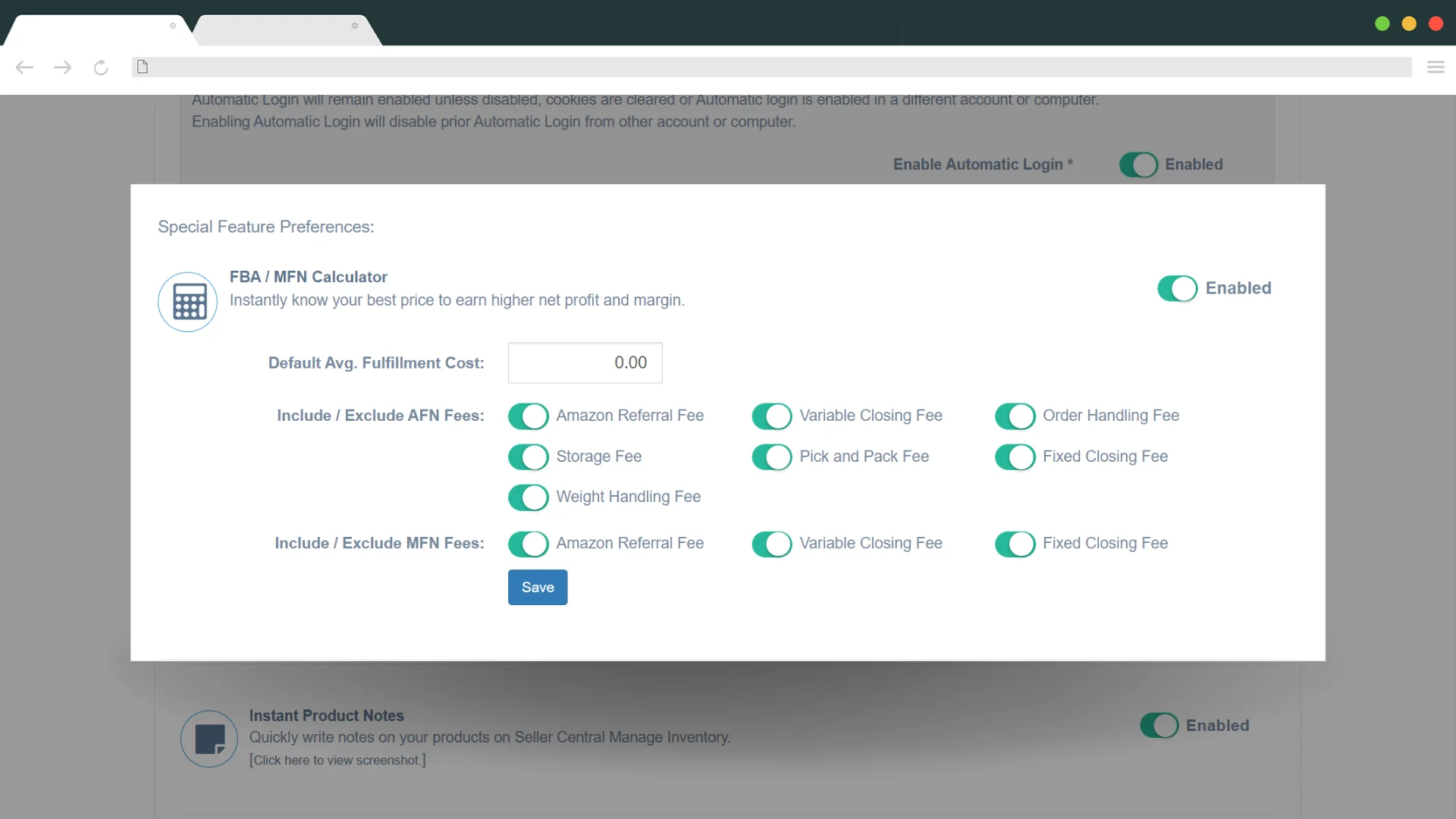 Amazon Winstcalculator is zeer configureerbaar